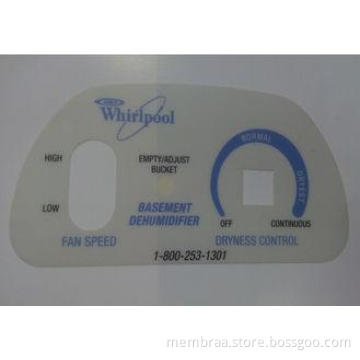 PET / PVC / Synthetic Paper Front Control Panel Overlay For